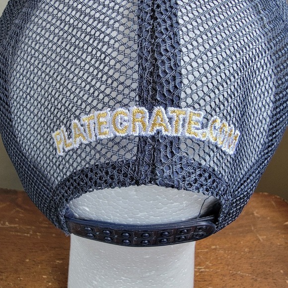 EUC Plate Crate Shield Base Hat Cap Blue Mesh Snapback Cap Adult OSFM Baseball - Picture 5 of 8